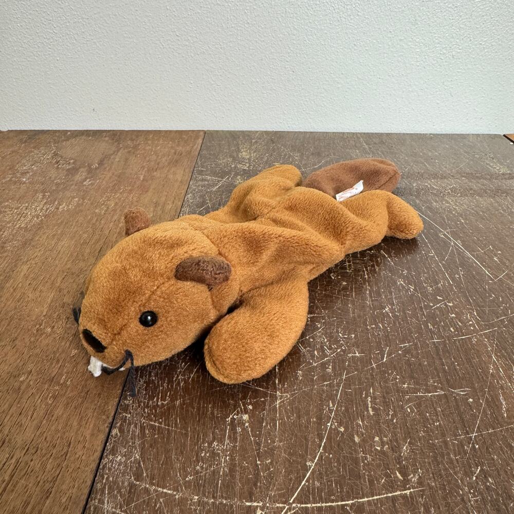 TY Beanie‎ Baby Original 1995 Bucky Beaver plushie Retired
